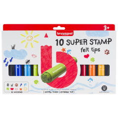 Bruynzeel sada super pečiatok pre deti - extra hrubé - 10ks