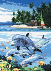 R&L Számozott kifestő vásznon – Dolphin Island