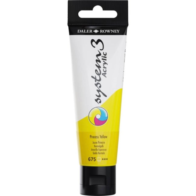 D&R System3 colori acrilici 59ml - scegli la tonalità - D&R System3 colore acrilico 59 ml: 675 - Process Yellow