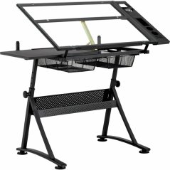 Tavolo da pittura in vetro con sedia - Lunaro