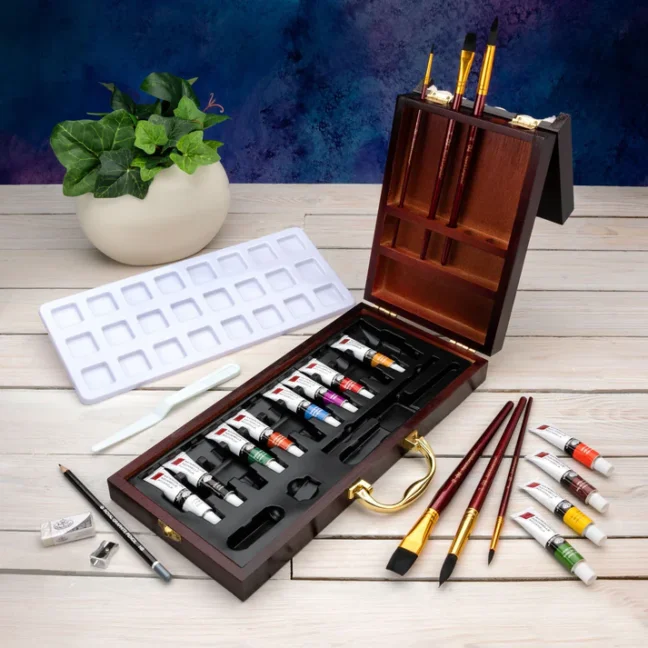 Set di pittura ad acquerello in scatola di legno Royal & Langnickel - set 24 pezzi