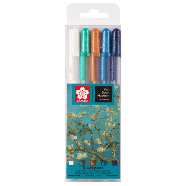 Sakura Penne Gel Metalliche - set 5 pz - Museo Van Gogh