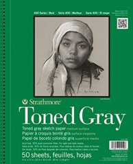 Strathmore Carta da Schizzo Grigia Tonalizzata 22,9x30,5cm Serie 400 118g 50 fogli