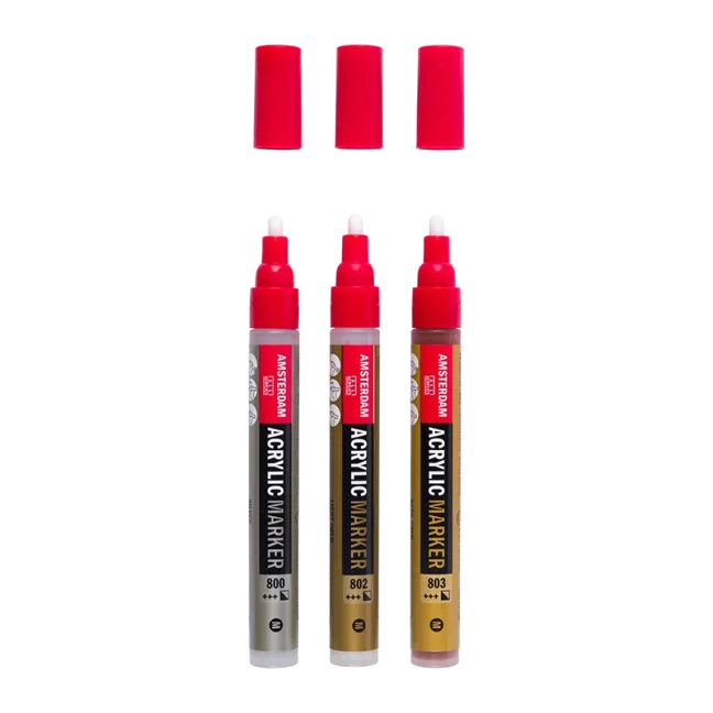 Pennarelli acrilici AMSTERDAM - Set metallico 3 x 4 mm