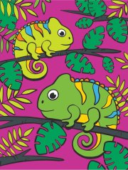 R&L malování podle čísel pro děti – Chameleons