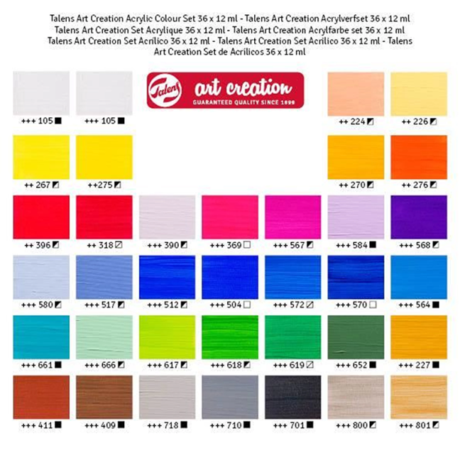 Art Creation komplet akrilnih barv 36 x 12 ml