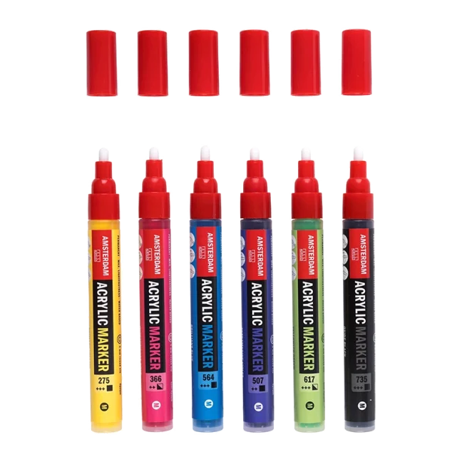 AMSTERDAM akril filctollak - Starter set 6 x 4 mm