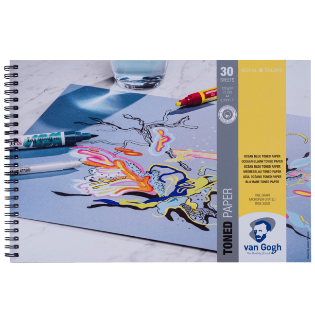 Carta colorata Van Gogh - Blu Oceano - A4, 120g, 30 fogli