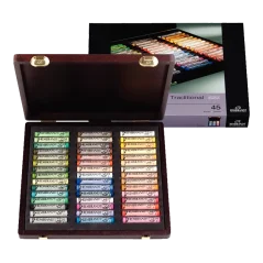 Suchý Pastel REMBRANDT - sada 45 pastelov box krajinka