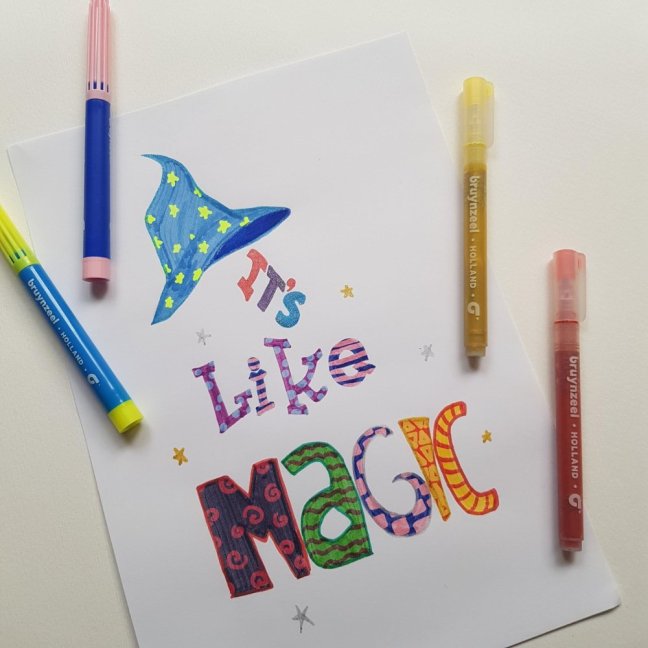 Bruynzeel set di pennarelli magici per bambini - 8 pezzi