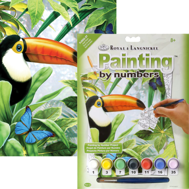 Számozott kifestő A4 formátumban - Tukánmadár