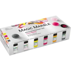 KREUL Set per marmorizzazione – Magic Marble LOVE NEON – 6 x 20 ml