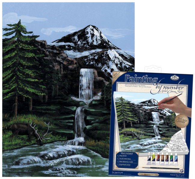 R&L Pictură după numere pe pânză – Mountain Waterfall