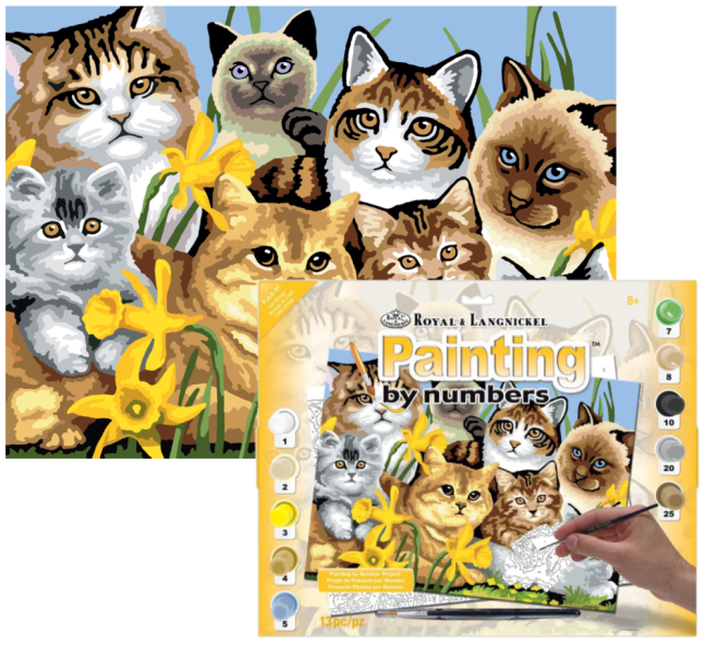 Pittura con numeri formato A3 - Raduno di gatti