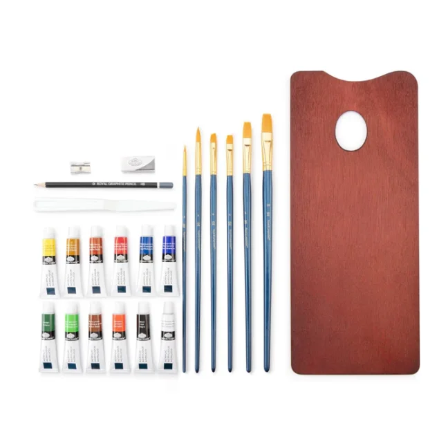 Set di pittura acrilica in scatola di legno Royal & Langnickel - set 24 pezzi