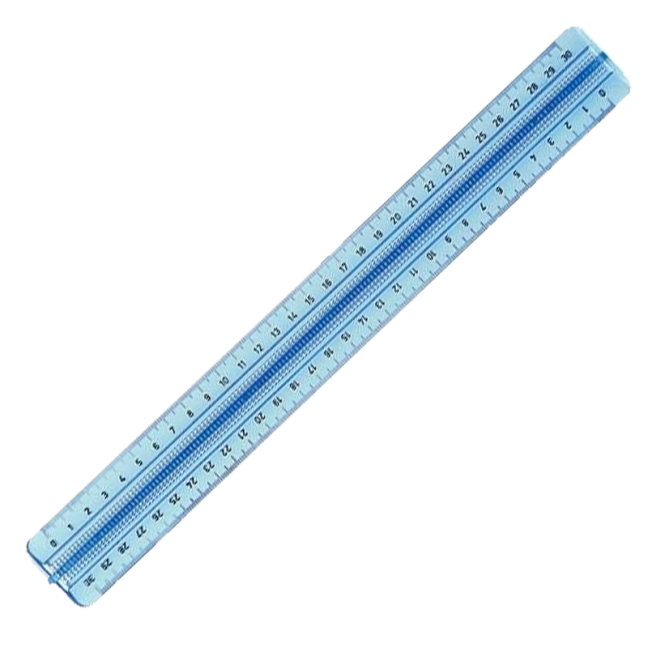 Leniar UNI plastično ravnilo z ročajem - 30 cm