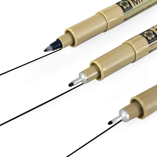 Sakura Pigma Micron® penne tecniche 05, 08, PN - set 3 pezzi in blister