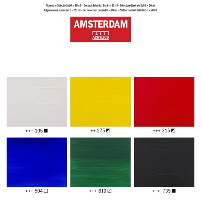 Amsterdam akril festékek - 6 x 20 ml készlet