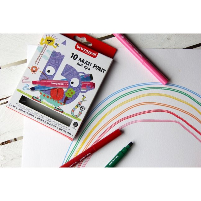 Bruynzeel set di pennarelli per bambini - Multicolore - 10 pezzi