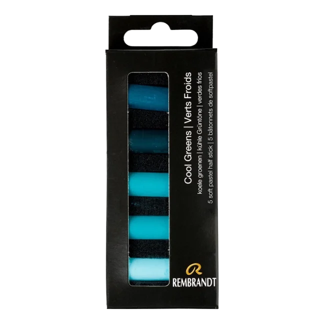 Suchý pastel REMBRANDT měkké - Cool Greens - sada 5 pol.pastelů