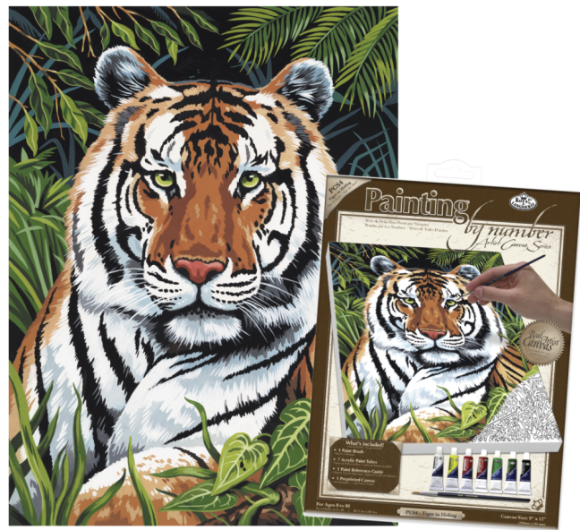 R&L Pictură după numere pe pânză – Tiger in Hiding