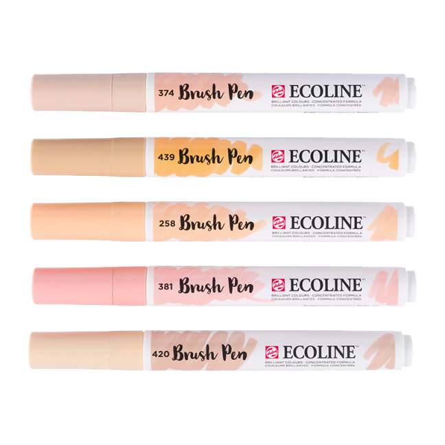 Ecoline Brush Pen set Ritratto - 5 colori