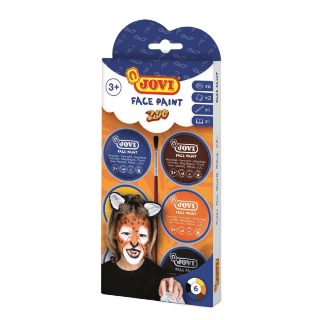 JOVI Set di colori per il viso ZOO - 6x8 ml + accessori