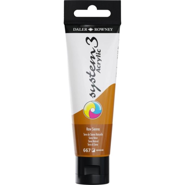D&R System3 colori acrilici 59ml - scegli la tonalità - D&R System3 colore acrilico 59 ml: 667 - Raw Sienna