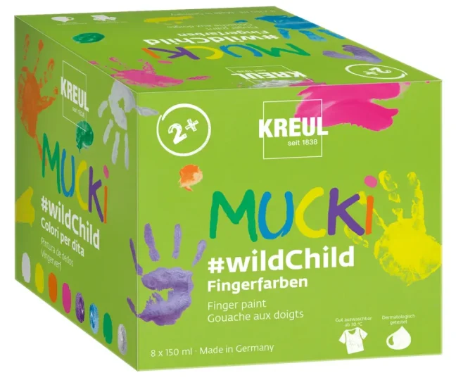 KREUL Prémiová sada prstových farieb MUCKI - 8 x 150 ml