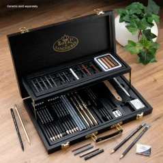 Esclusiva Valigetta Nera - Set da Disegno - Royal & Langnickel - Set 52 pezzi