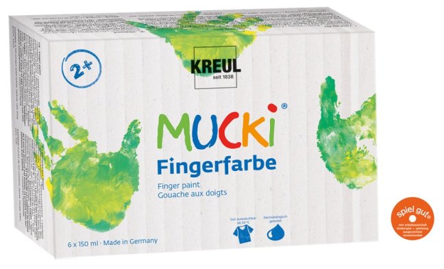 KREUL Základná sada prstových farieb MUCKI – 6 x 150 ml