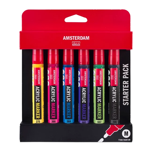 AMSTERDAM akril filctollak - Starter set 6 x 4 mm