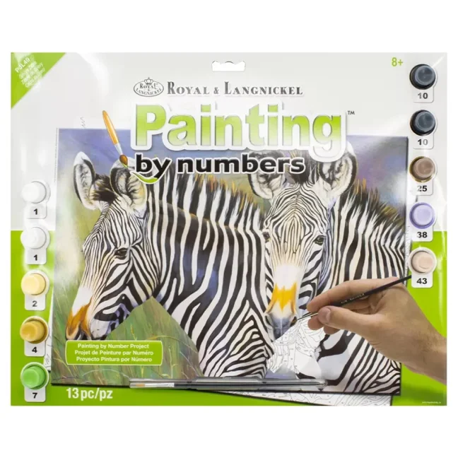 Pittura con numeri formato A3 - Zebre