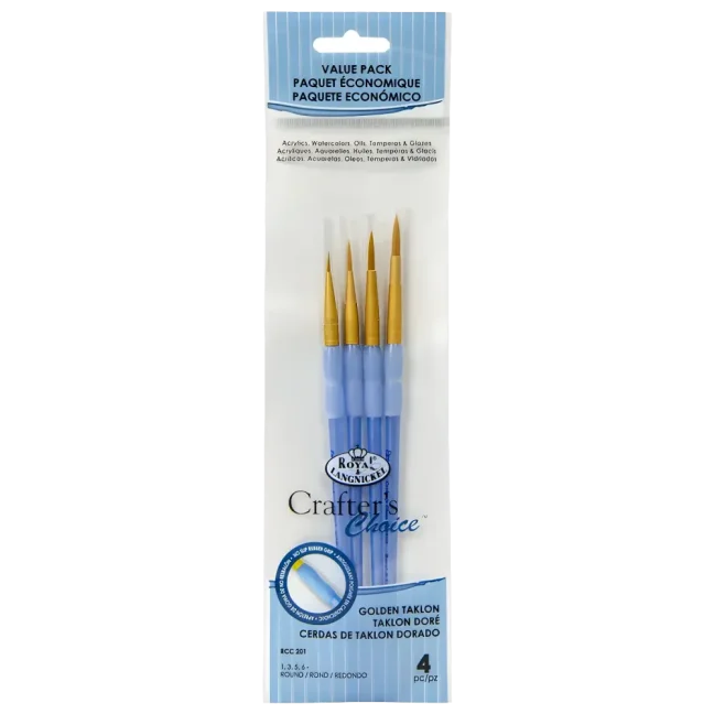 Set di pennelli sintetici rotondi Royal & Langnickel - 4 pezzi