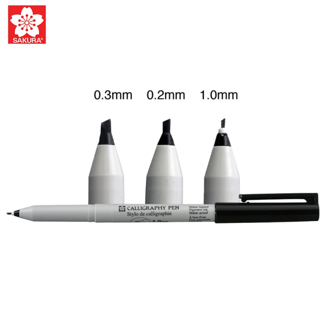 Sakura Calligraphy Pen Nero - scegli la dimensione della punta
