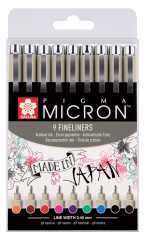 SAKURA Pigma® Micron Fineliners perá - sada 9 ks