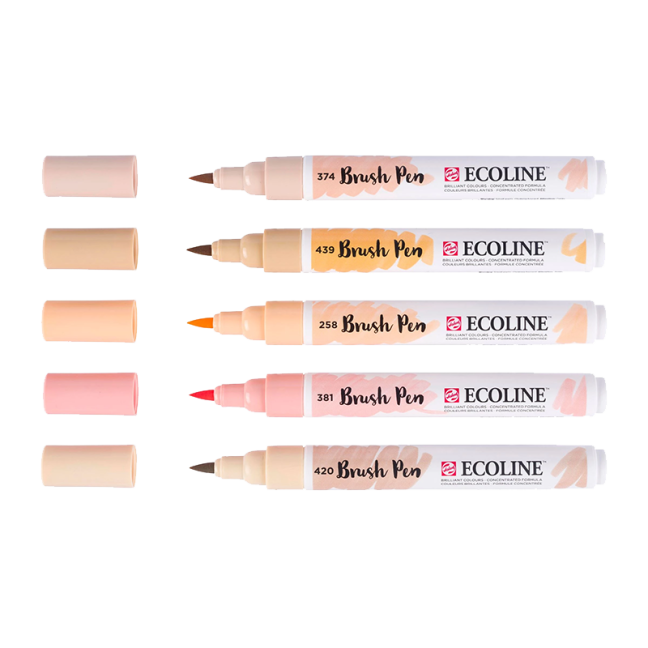 Ecoline Brush Pen set Ritratto - 5 colori