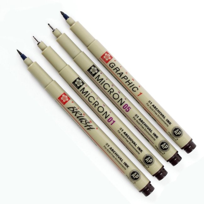 Sakura Pigma® Micron Manga penne seppia - set da 4 pezzi