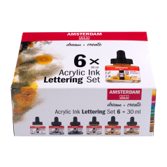 Amsterdam Lettering set akrilnih boja 6 x 30 ml