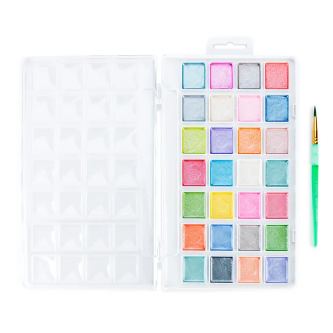 A Royal Langnickel akvarell gyöngyházfesték készlet kefével - 28db