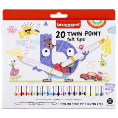 Bruynzeel kéthegyű filctoll készlet gyermekeknek - 20db