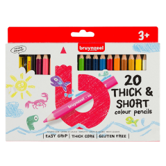 Sada ceruziek pre deti Bruynzeel - krátke-hrubé - 20ks