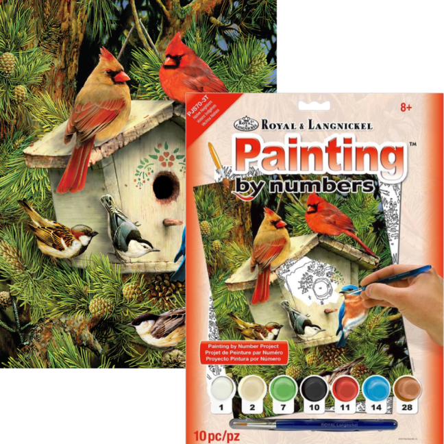 Számozott kifestő A4 formátumban - Madarak