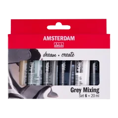 Amsterdam Vopsele acrilice - set 6 x 20 ml - Gray