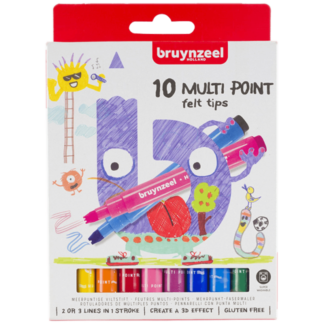 Bruynzeel set di pennarelli per bambini - Multicolore - 10 pezzi