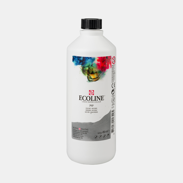 Akvarell tus Talens Ecoline  490ml - Válassza ki az Ecoline színt: 717 - Cold Grey