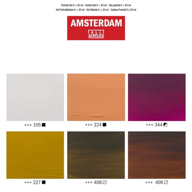 Colori acrilici Amsterdam - set 6 x 20ml - Ritratto