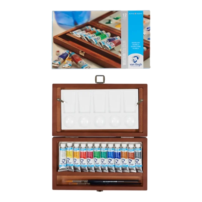 Colori ad acquerello Van Gogh - scatola di legno 12 x 10 ml tubi