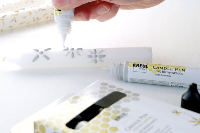 KREUL Set CANDLE PEN per pittura su candele GLAMOUR – 4 pz