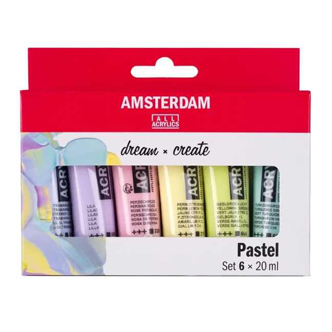 Amsterdam Colori Acrilici - set 6 x 20 ml - Pastello
